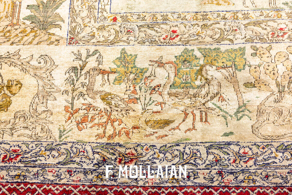 Rare design Pictorial (Animal figures) Antique Kaysery Turkish Carpet n°:220572